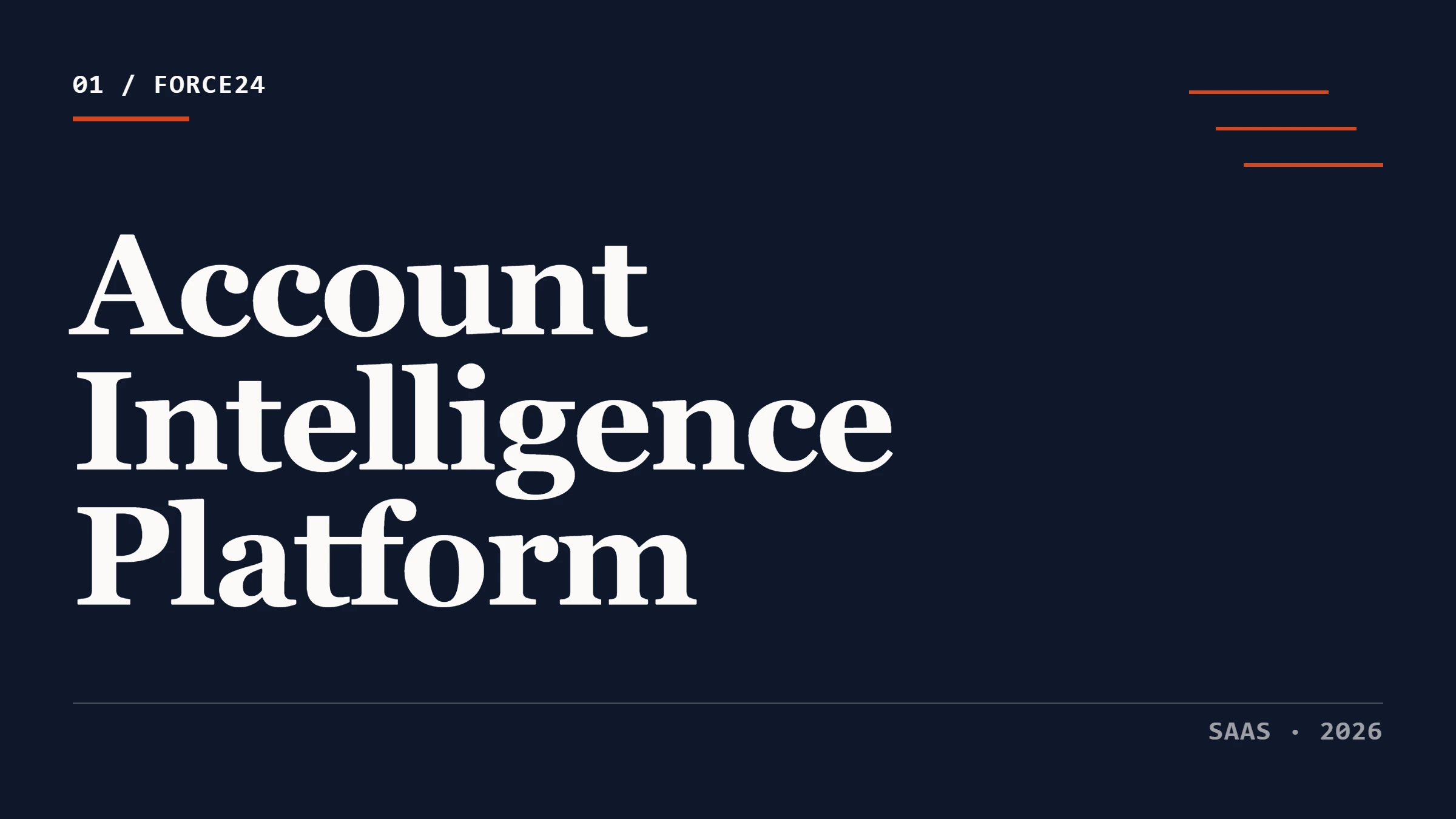 Force24 Account Intelligence Platform thumbnail with layered architecture mark